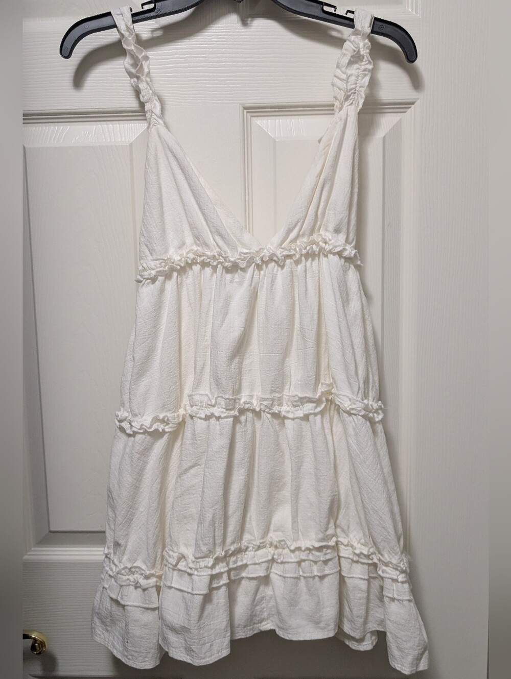 Princess Polly Romeo Mini Dress White Ruffle Size 4 - Picture 2 of 5